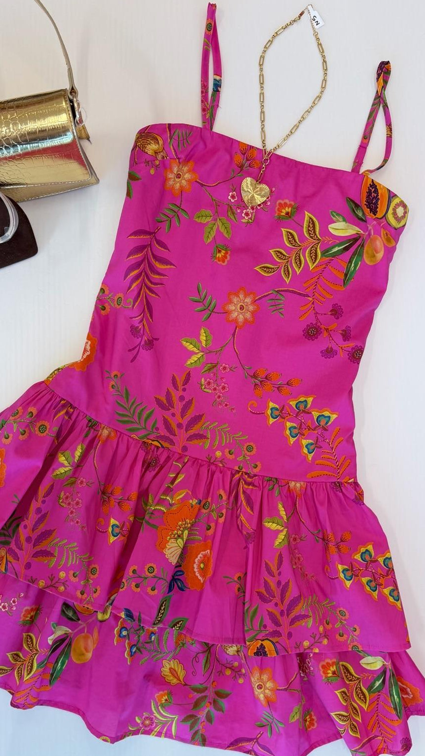 Tropical Print Mini Dress