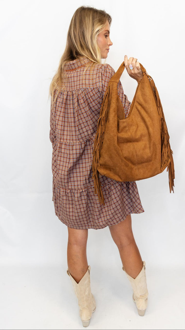 Plaid Button Down Shirt Dress