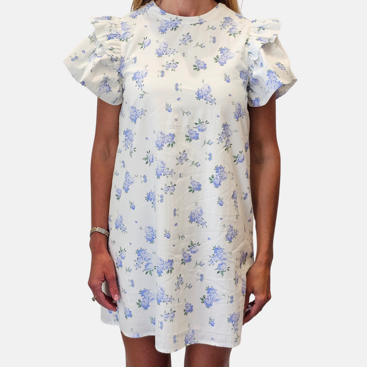 Blue & White Floral Dress