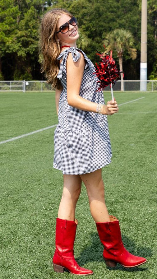 Gingham Tie Strap Dress