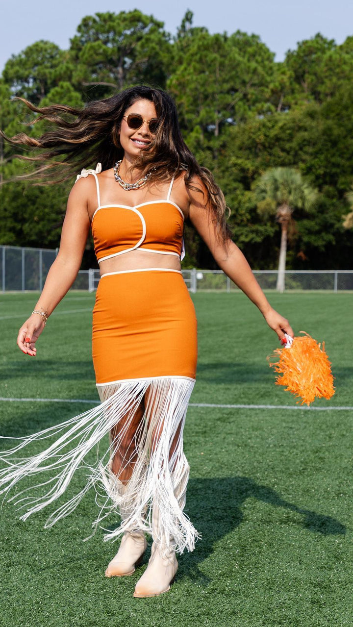 Burnt Orange Fringe Set