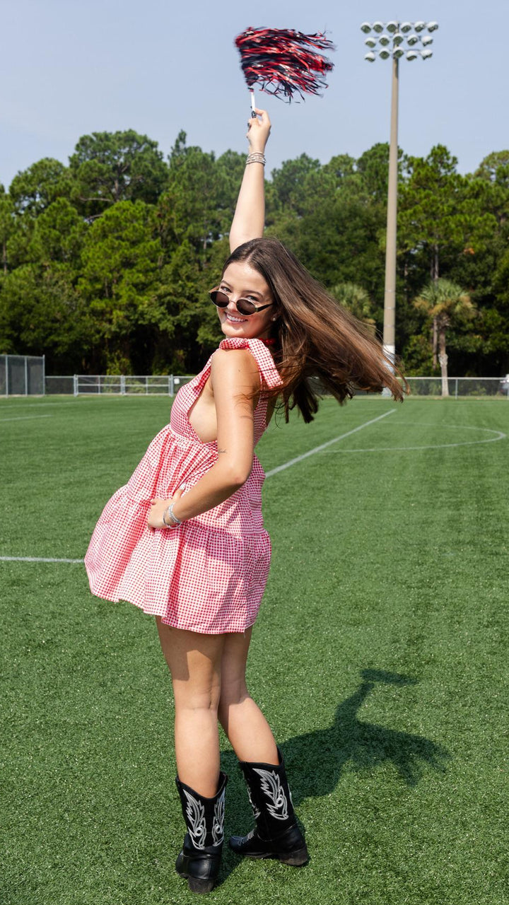 Gingham Tie Strap Dress