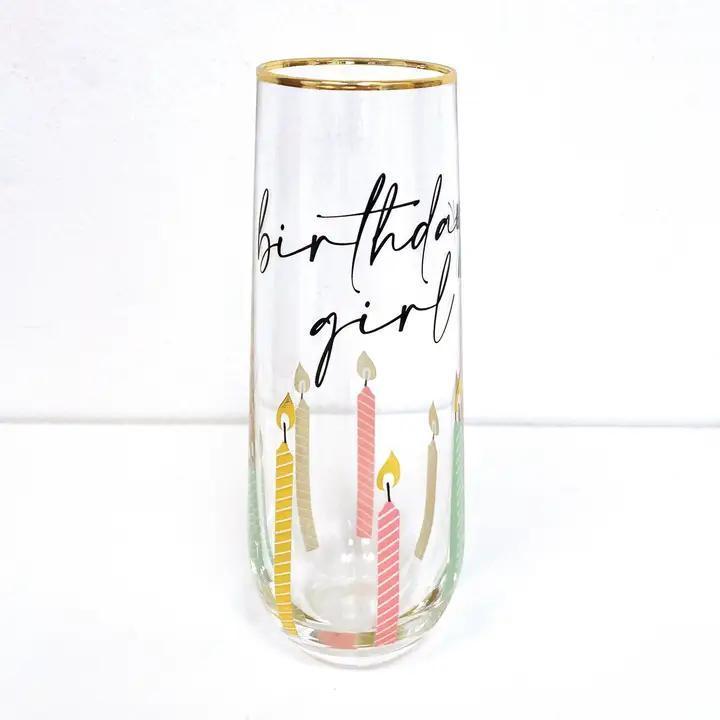 Birthday Girl Stemless Champagne Glass