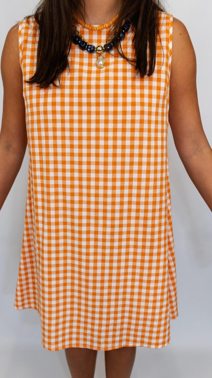 Sleeveless Gingham Dress