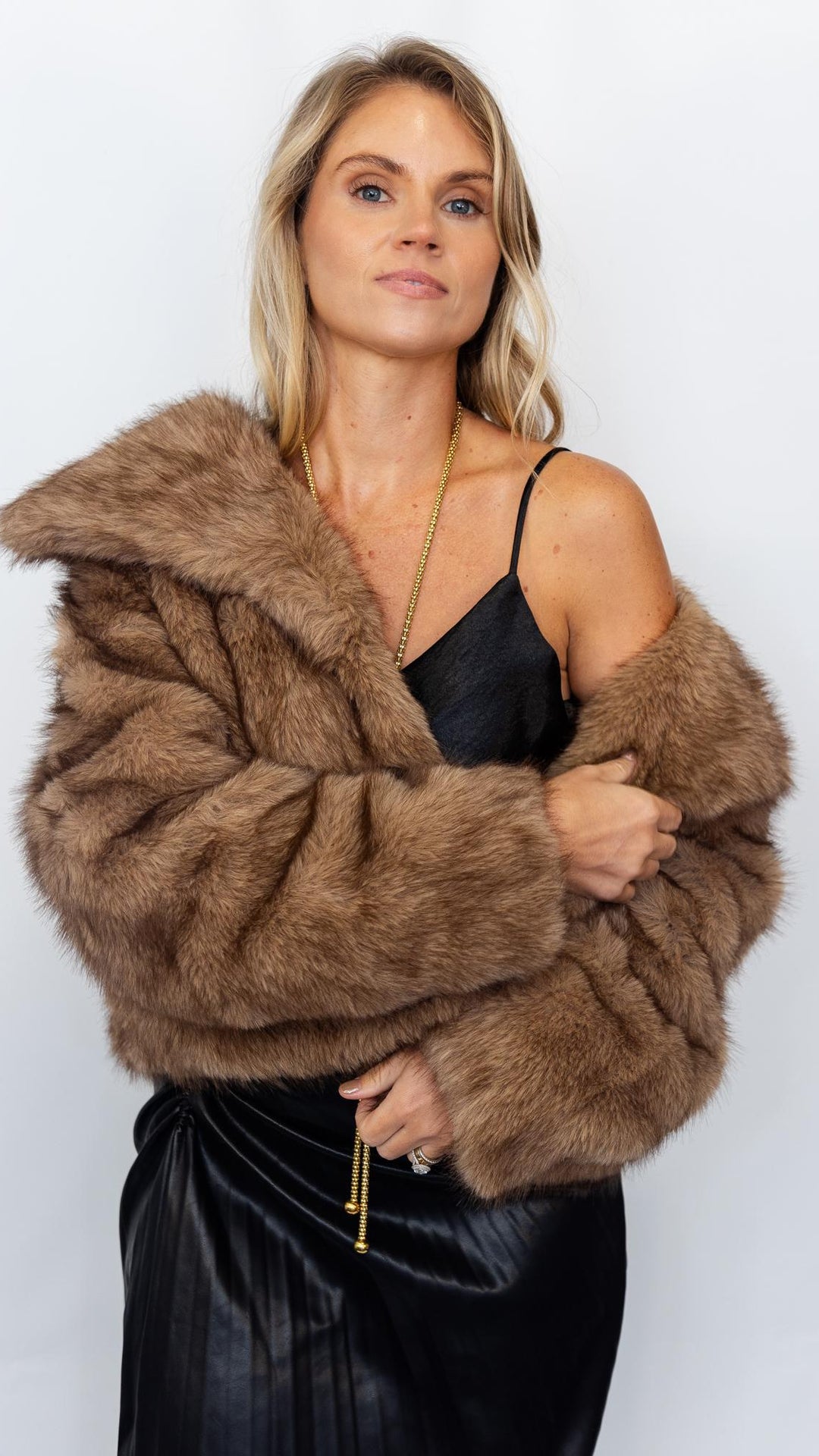 Mocha Faux Fur Jacket - view 18
