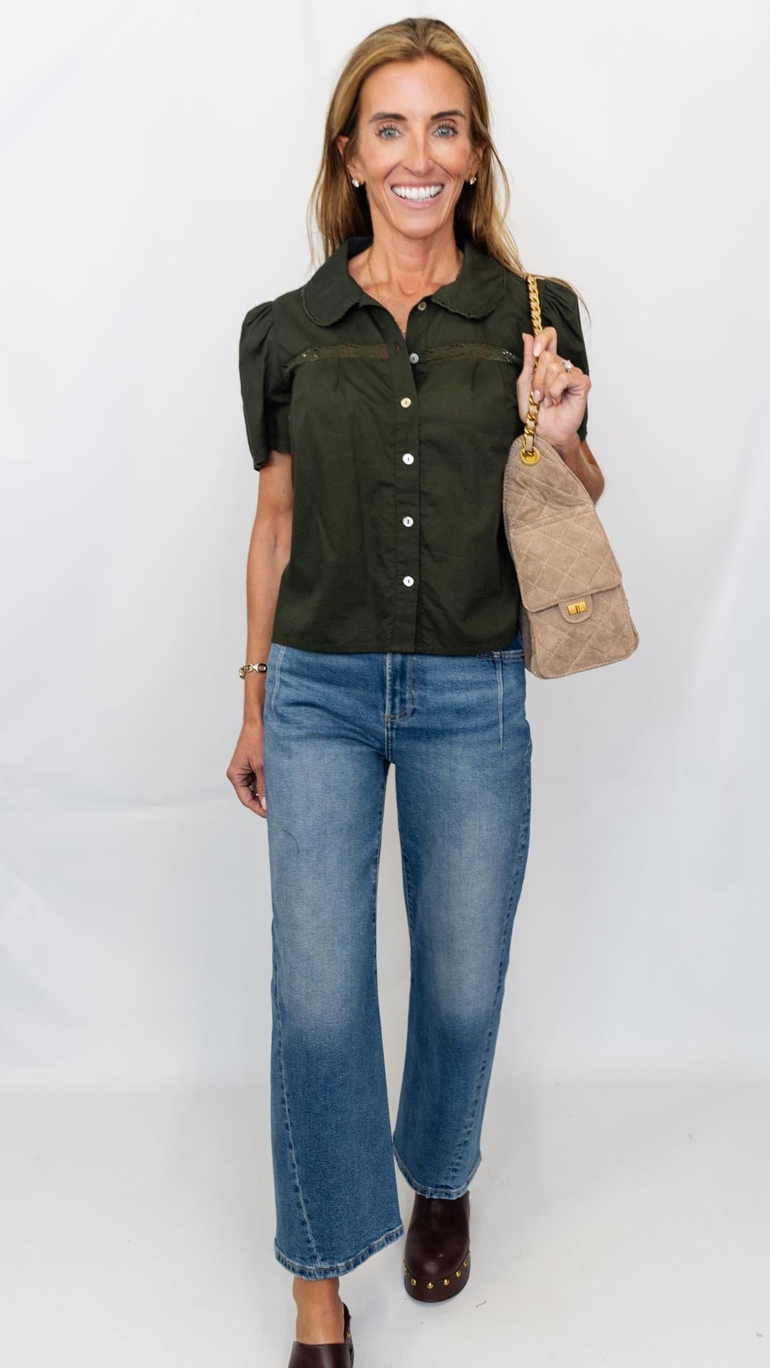 Vienna Button Front Top