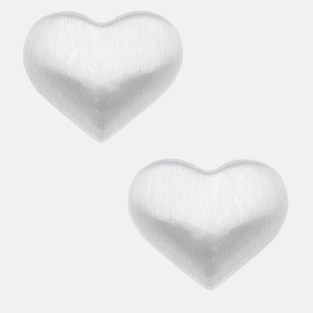 Puffed Heart Stud Earrings