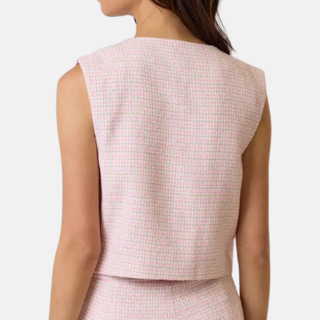 Pink Tweed Top