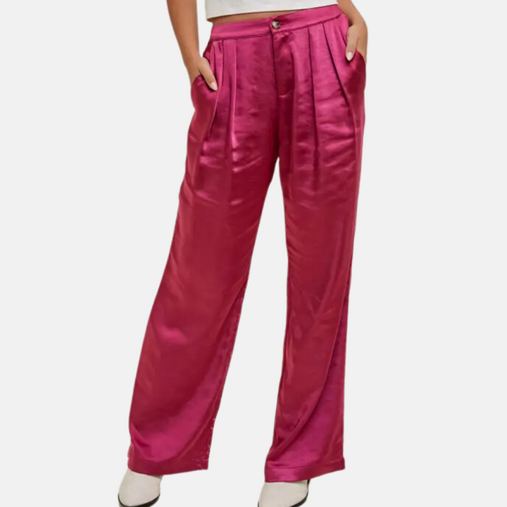 Fuchsia Wide Leg Pants