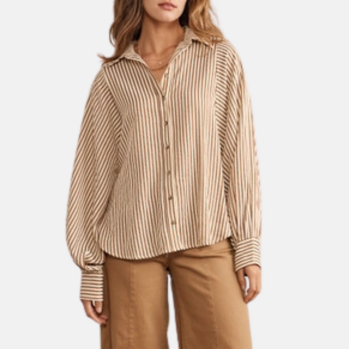 Brown Striped Top