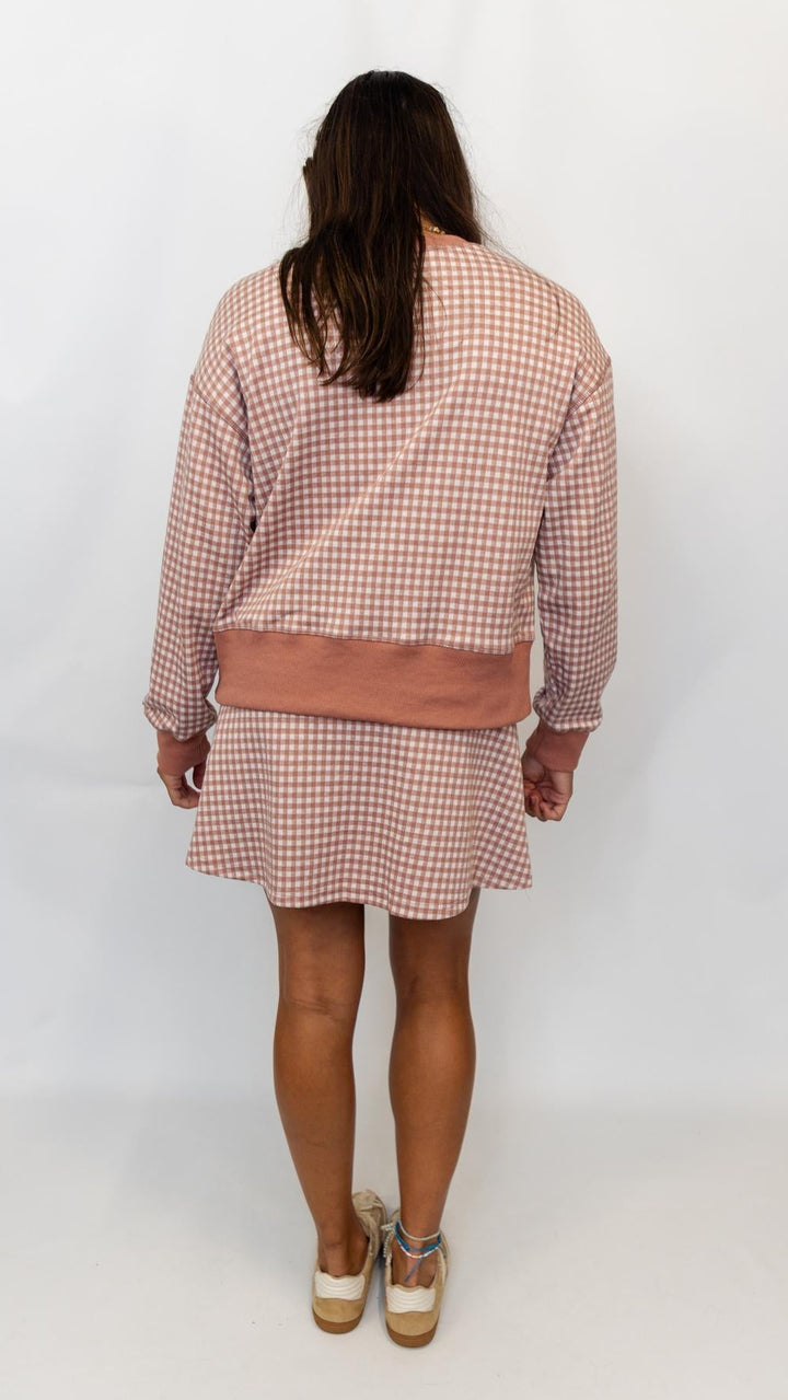 Gingham Sweatshirt & Skort Set