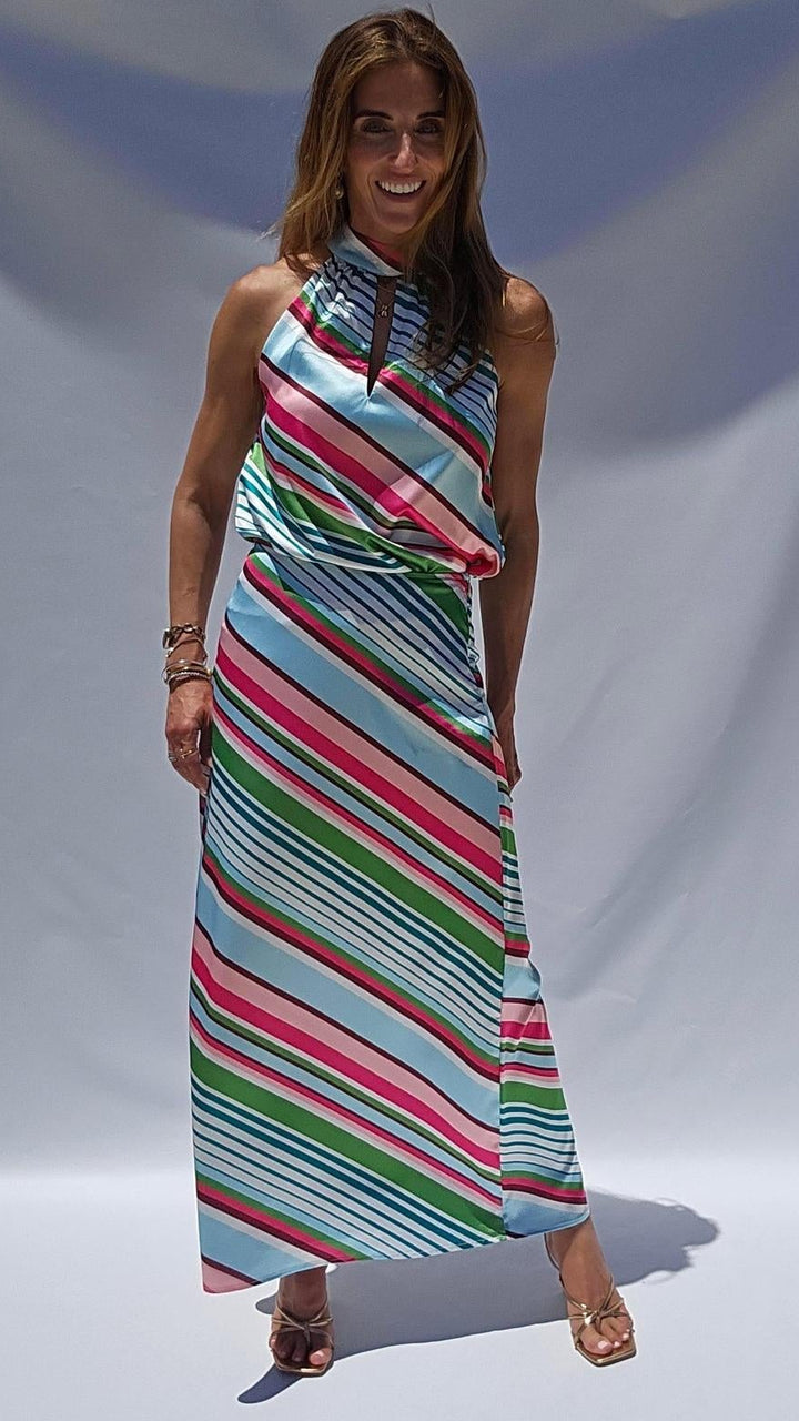 Multi Stripe Satin Top