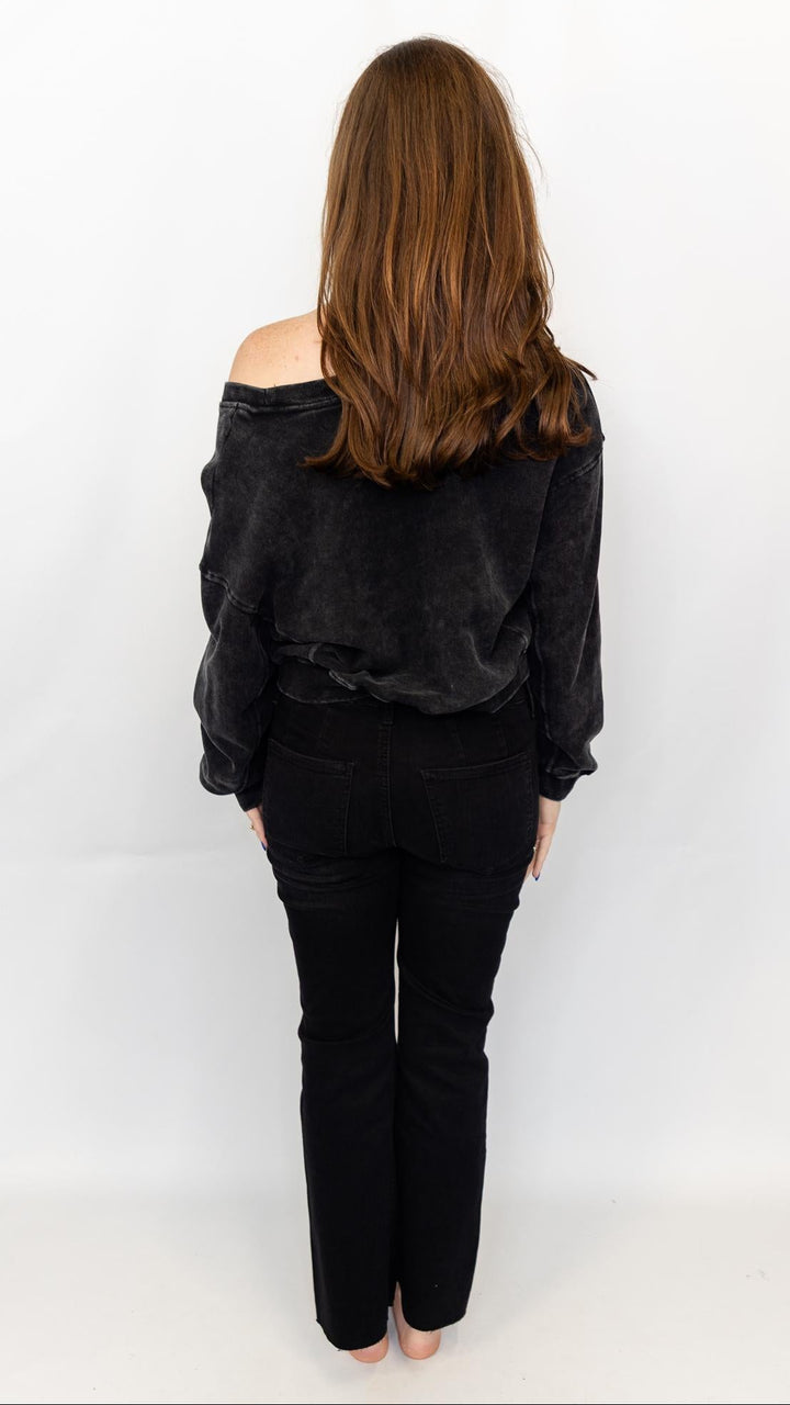 Snow Wash V-Neck Sweatshirt