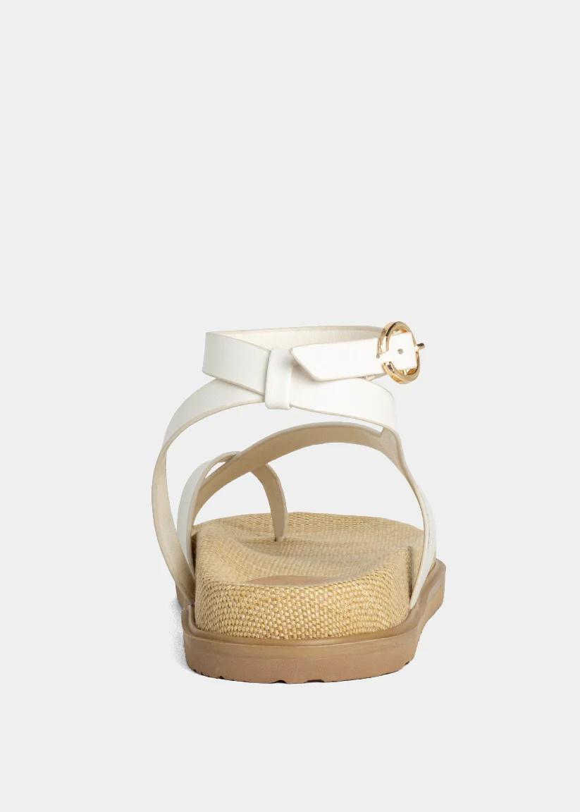 White Toe Flat Sandal