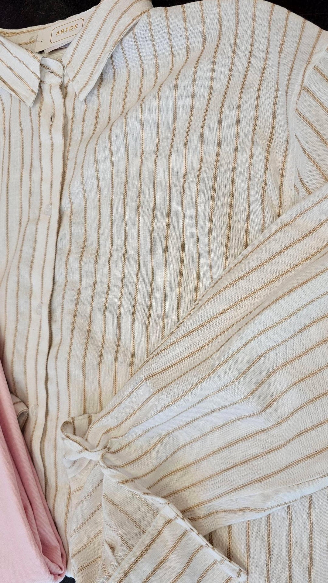 Taupe Button Down Top