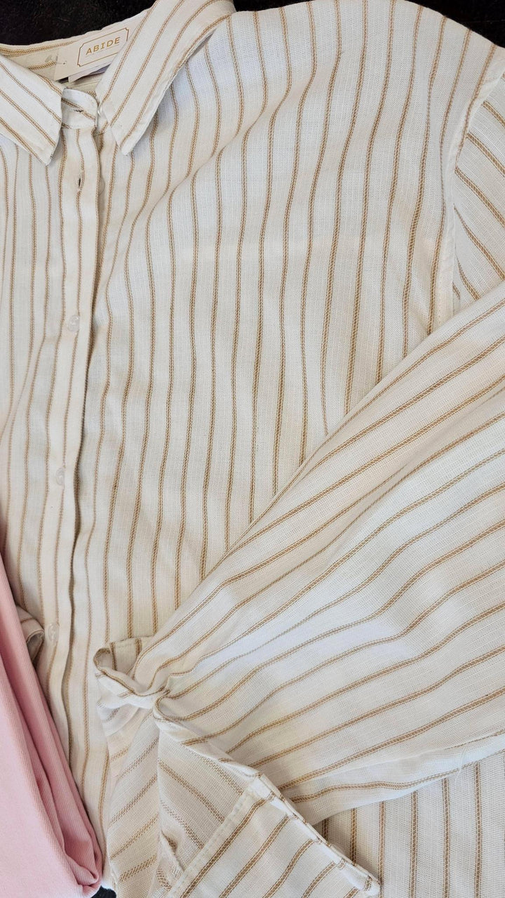 Taupe Button Down Top
