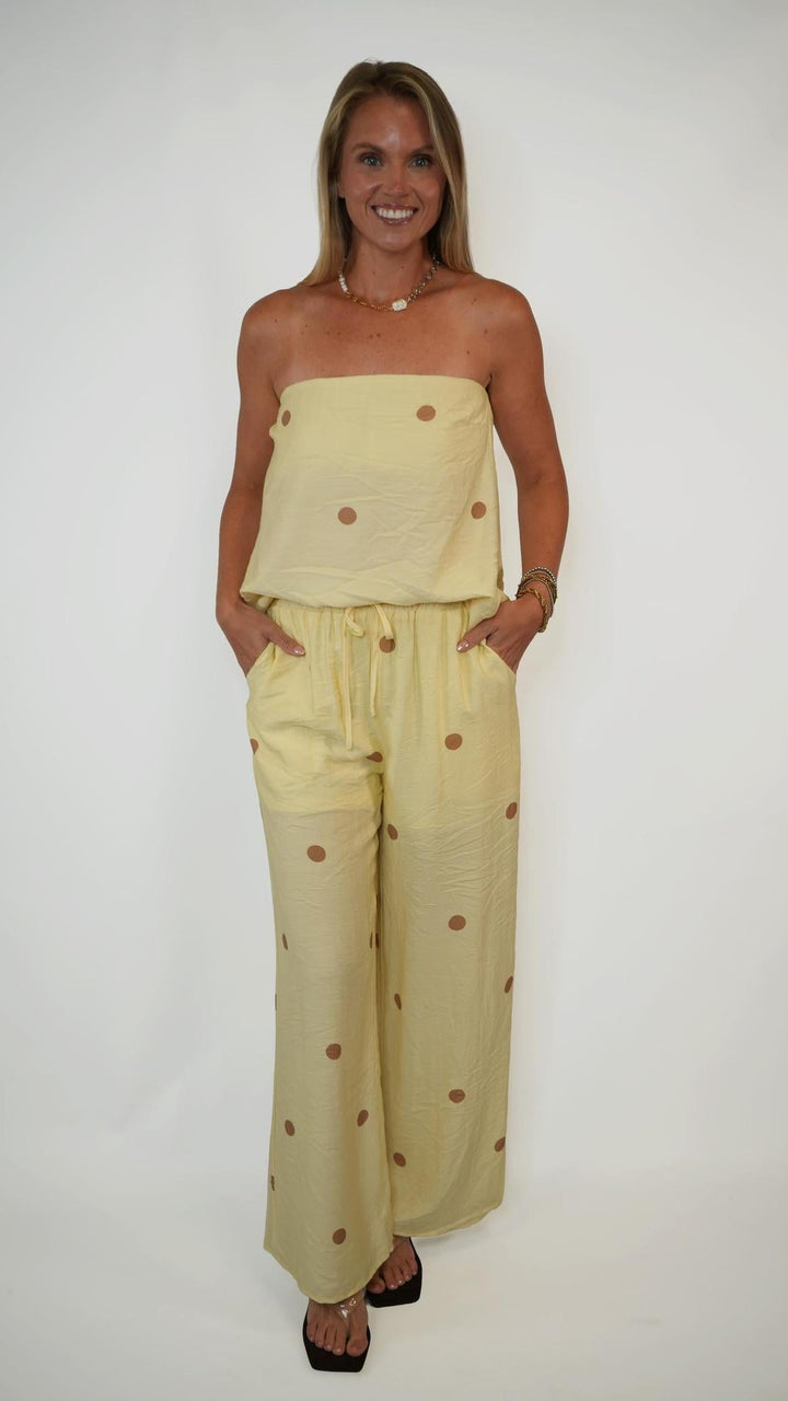 Lemon Polka Dot Top