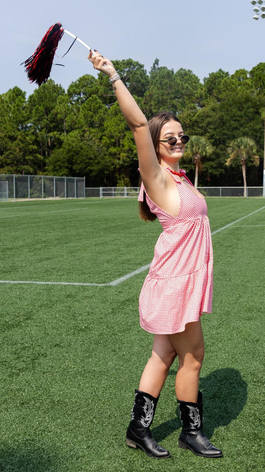Gingham Tie Strap Dress