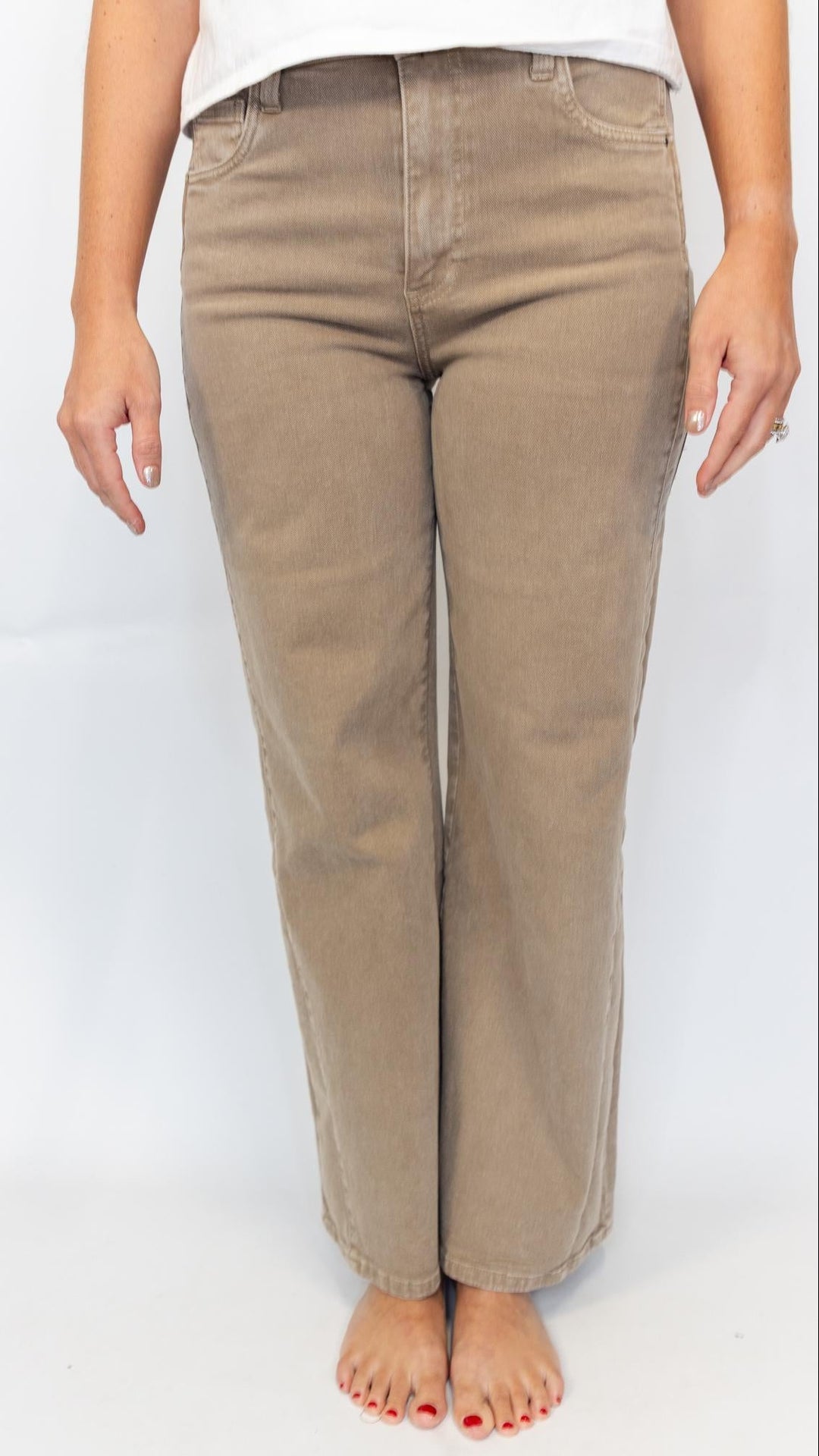 Meg High Rise Wide Leg Milk Tea
