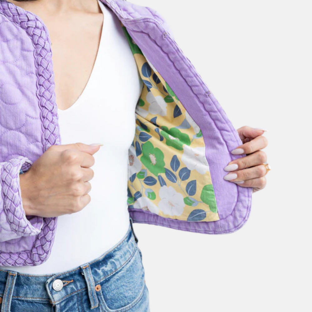 Denim Floral Jacket - view 2