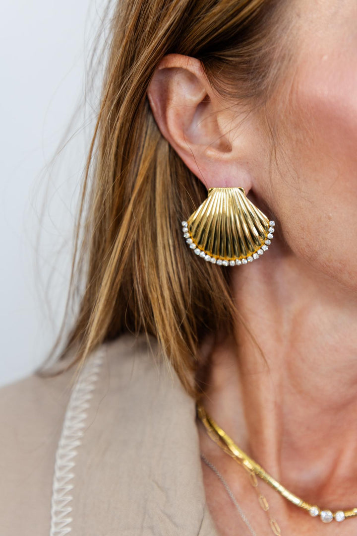 DIAMOND SEASHELL EARRINGS