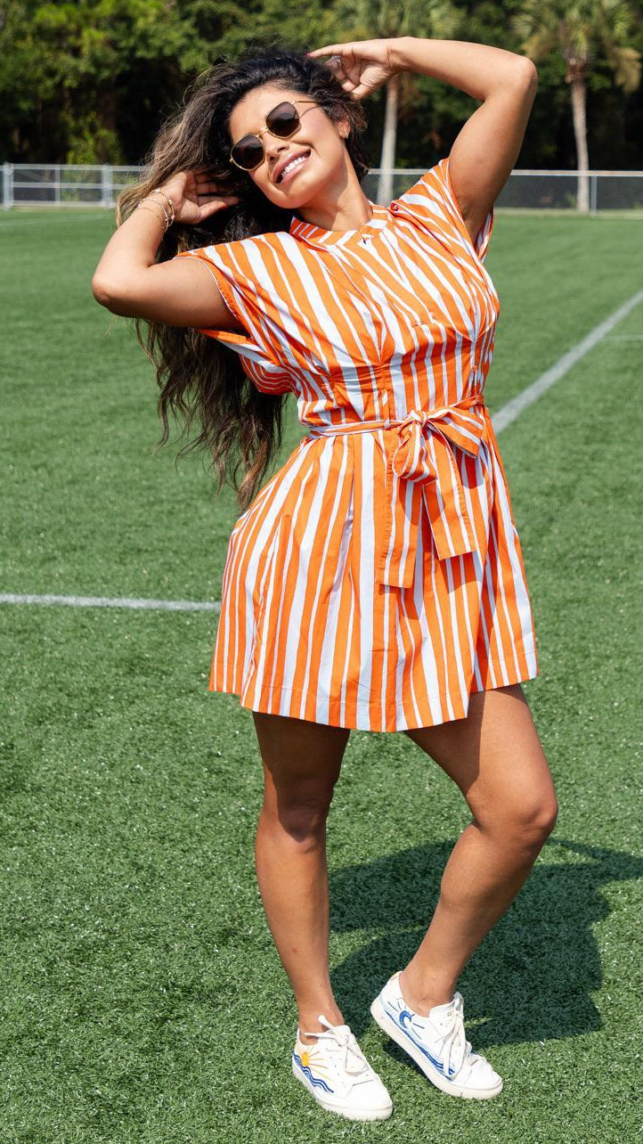 Short Sleeve Stripe Dress