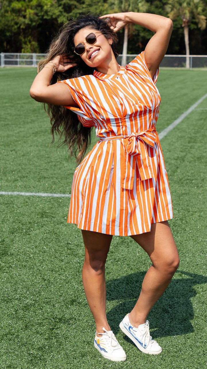 Short Sleeve Stripe Dress