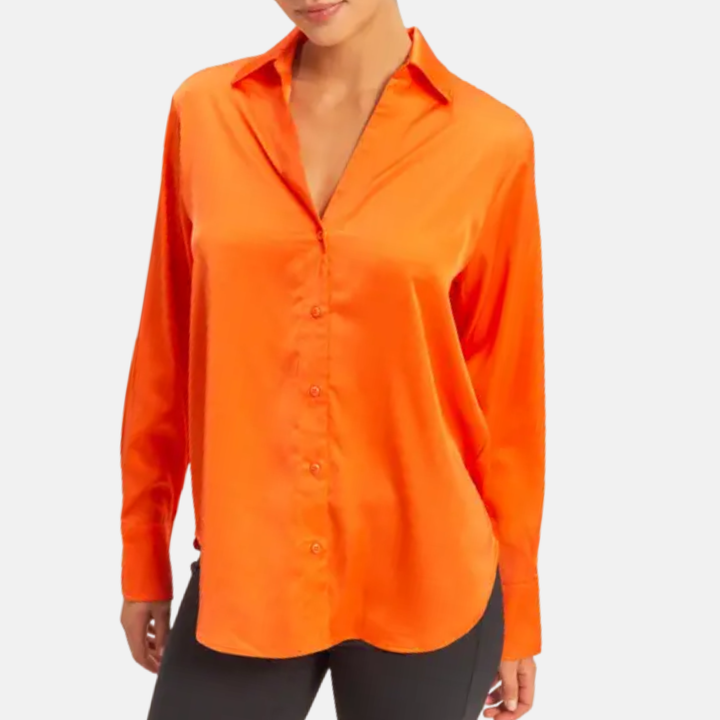 V-Neck Satin Blouse