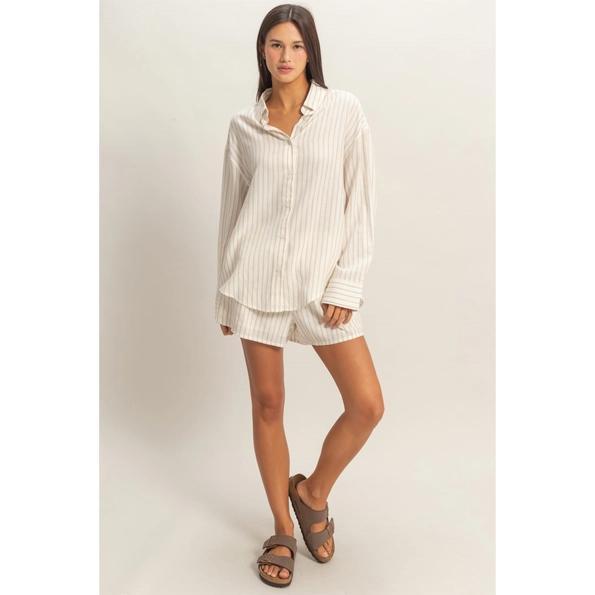 Taupe Button Down Top