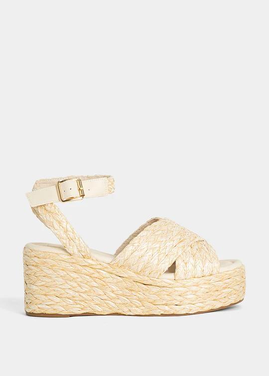 Woven Ankle Strap Wedges