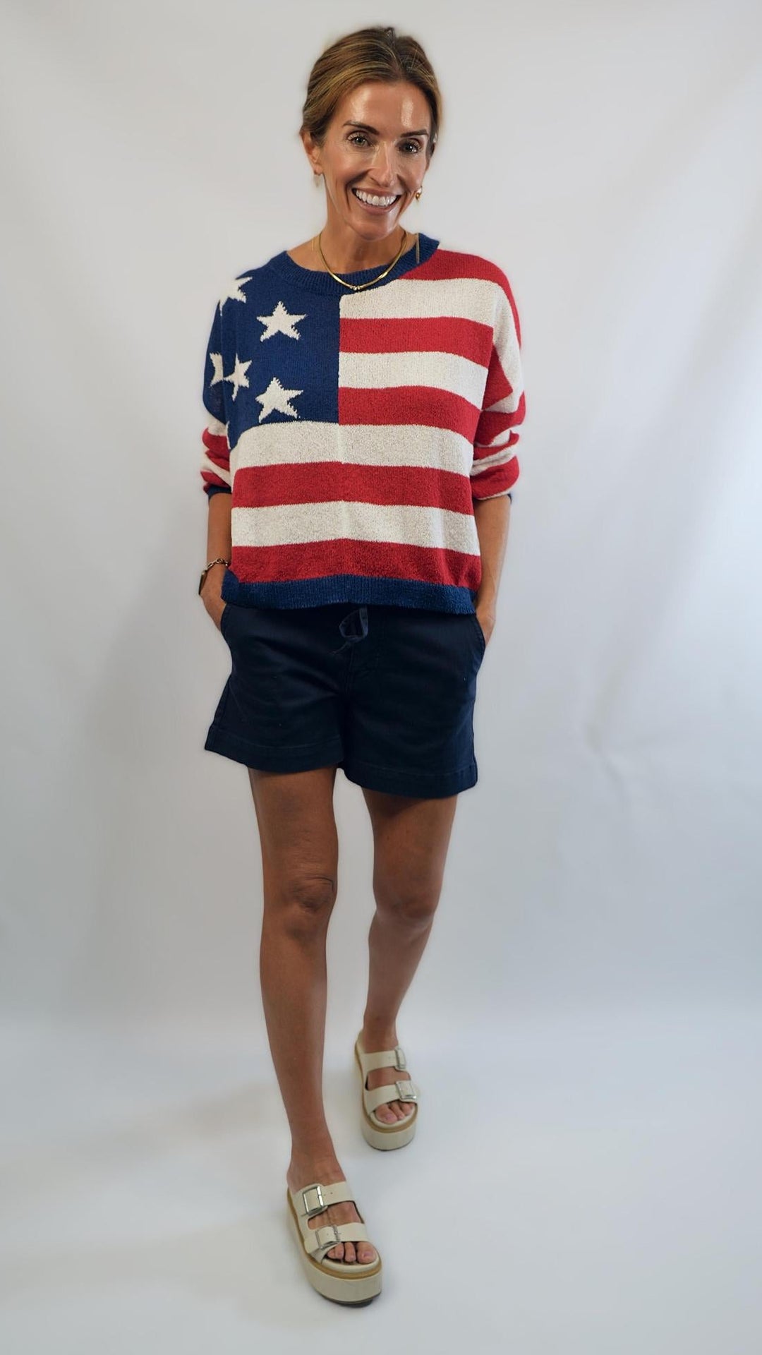 LS American Flag Sweater
