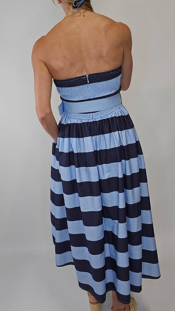 Striped Strapless Dress