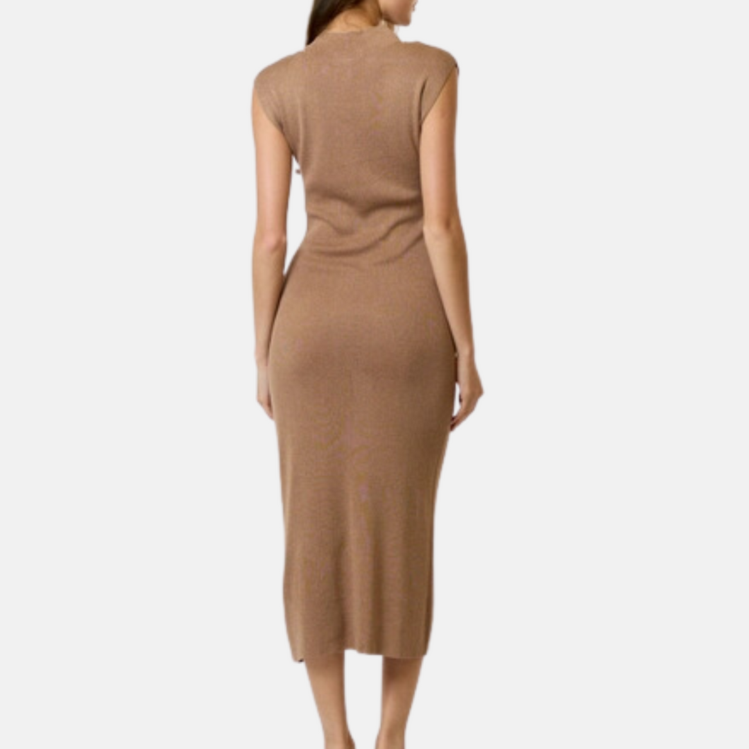 Camel Sweater Midi Dress