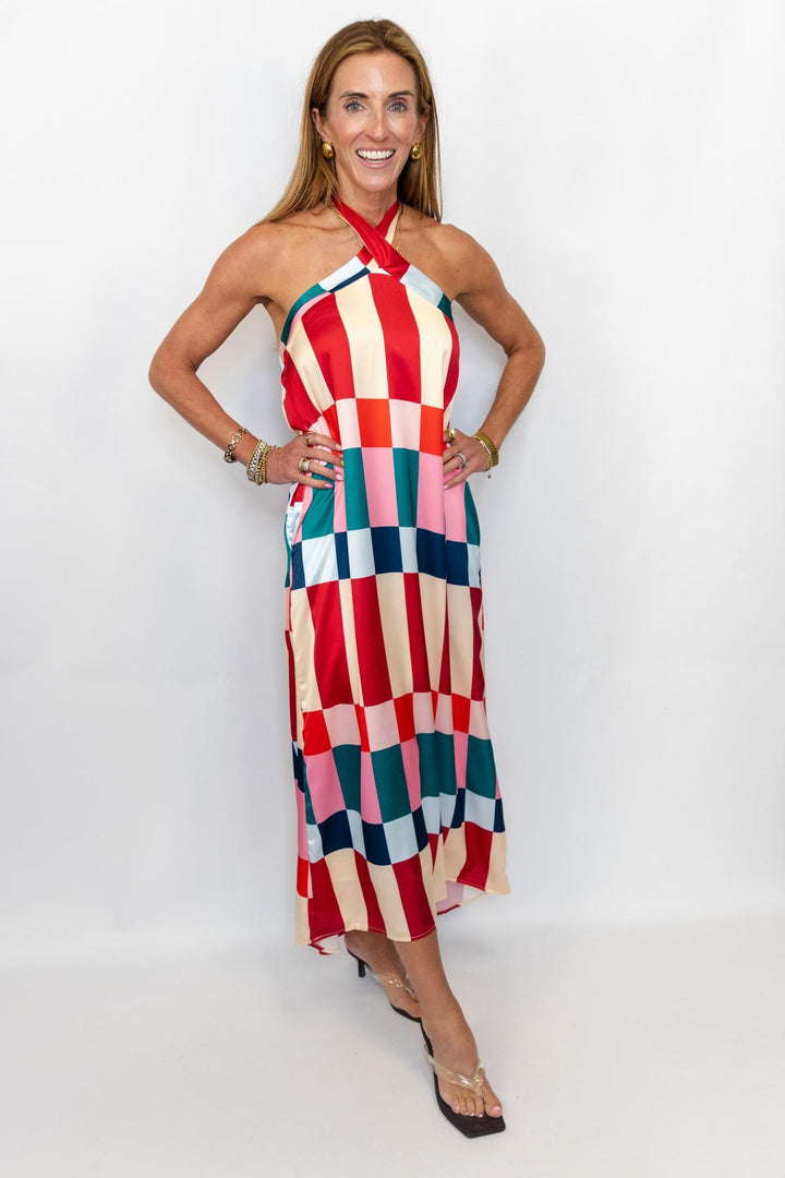 Halter Colorblock Dress