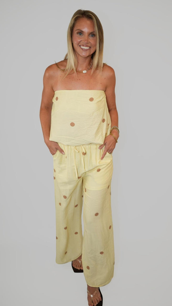 Lemon Polka Dot Top