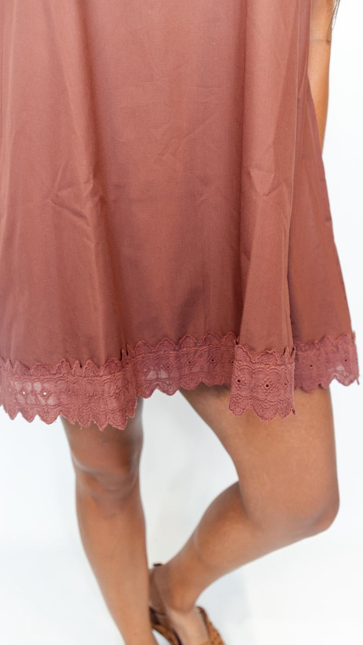 Brick Trim Mini Dress