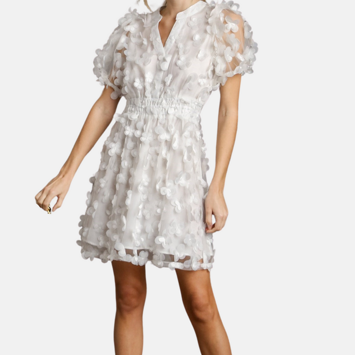 Off White Flower Dress