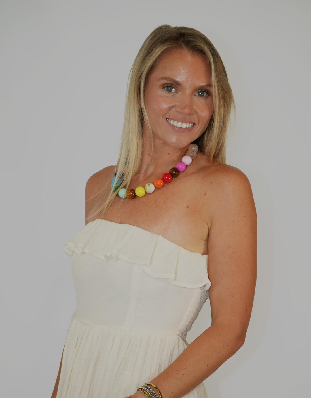 Tiered Strapless Ruffle Dress