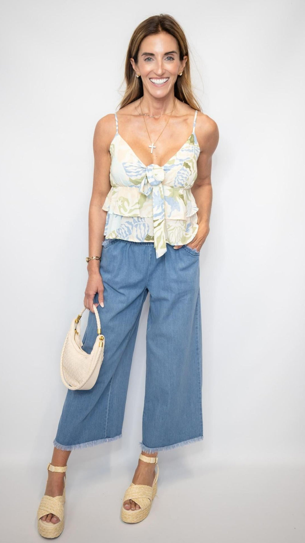 Washed Denim Pants Frayed Hem with fringe – Abide Boutique