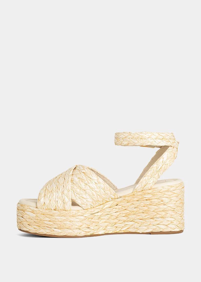 Woven Ankle Strap Wedges