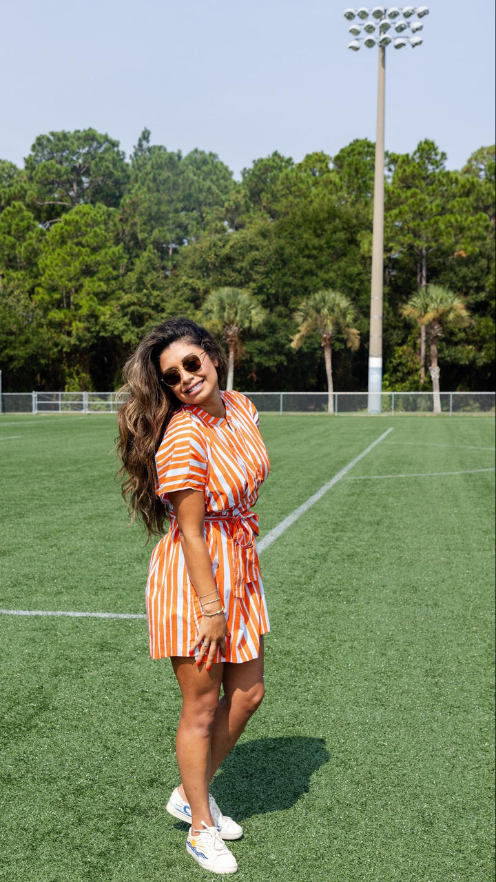 Short Sleeve Stripe Dress