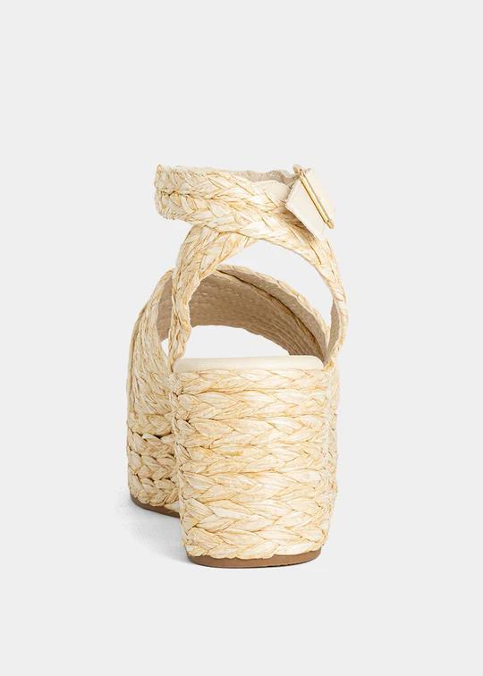Woven Ankle Strap Wedges
