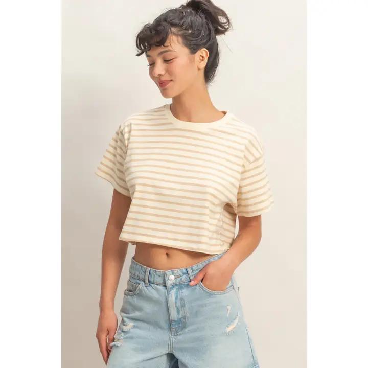 Striped Cropped Tee