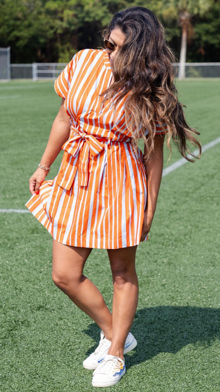 Short Sleeve Stripe Dress