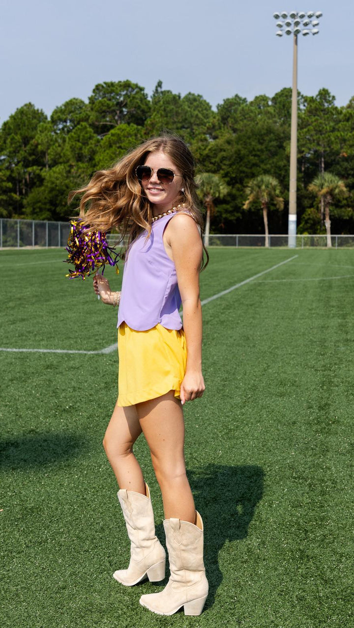 Scalloped Hem Top