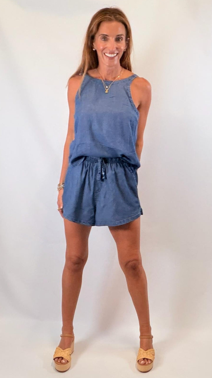 Mineral Wash Denim Tank