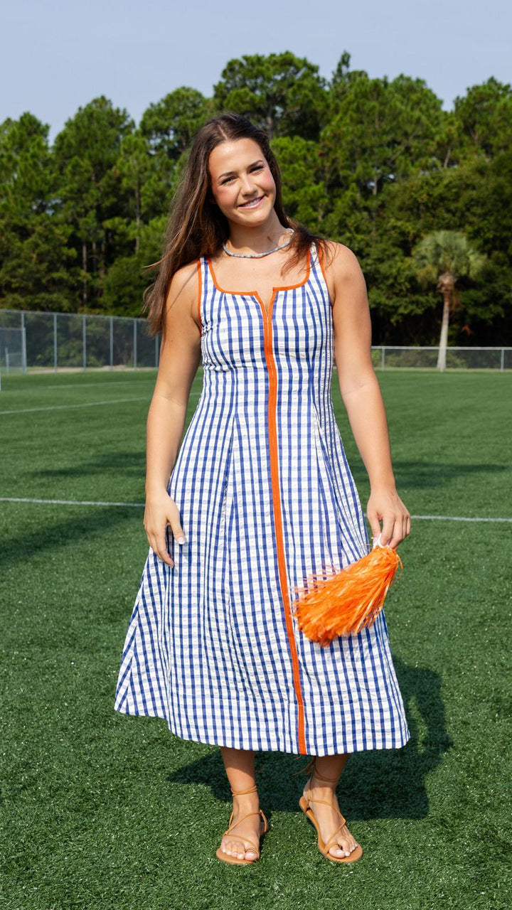 Thin Strap Gingham Dress