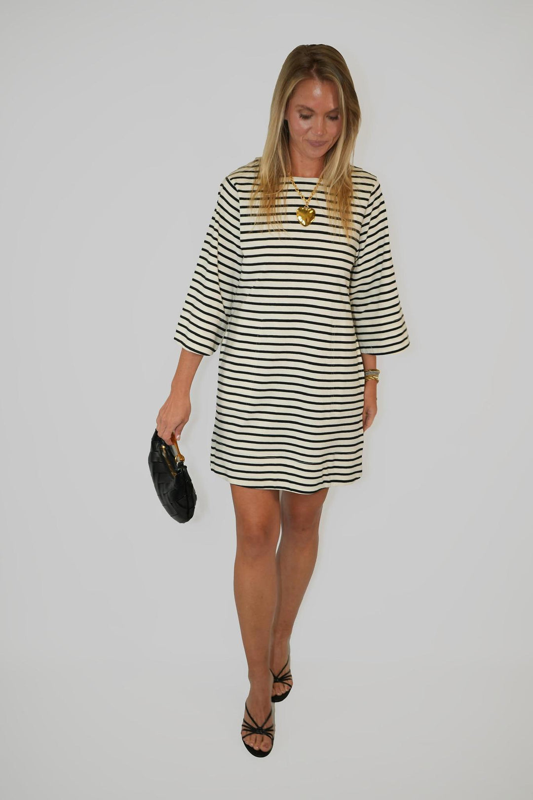 Striped Half-Sleeve Dress