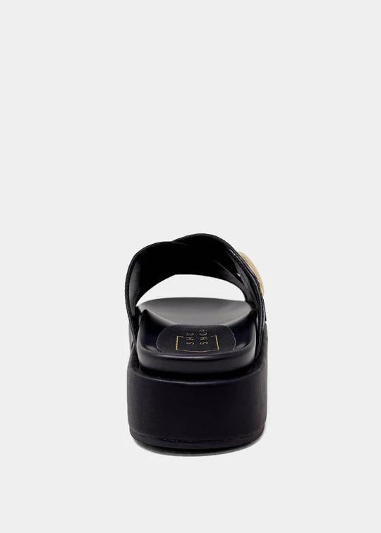 Black Platform Slide Sandals