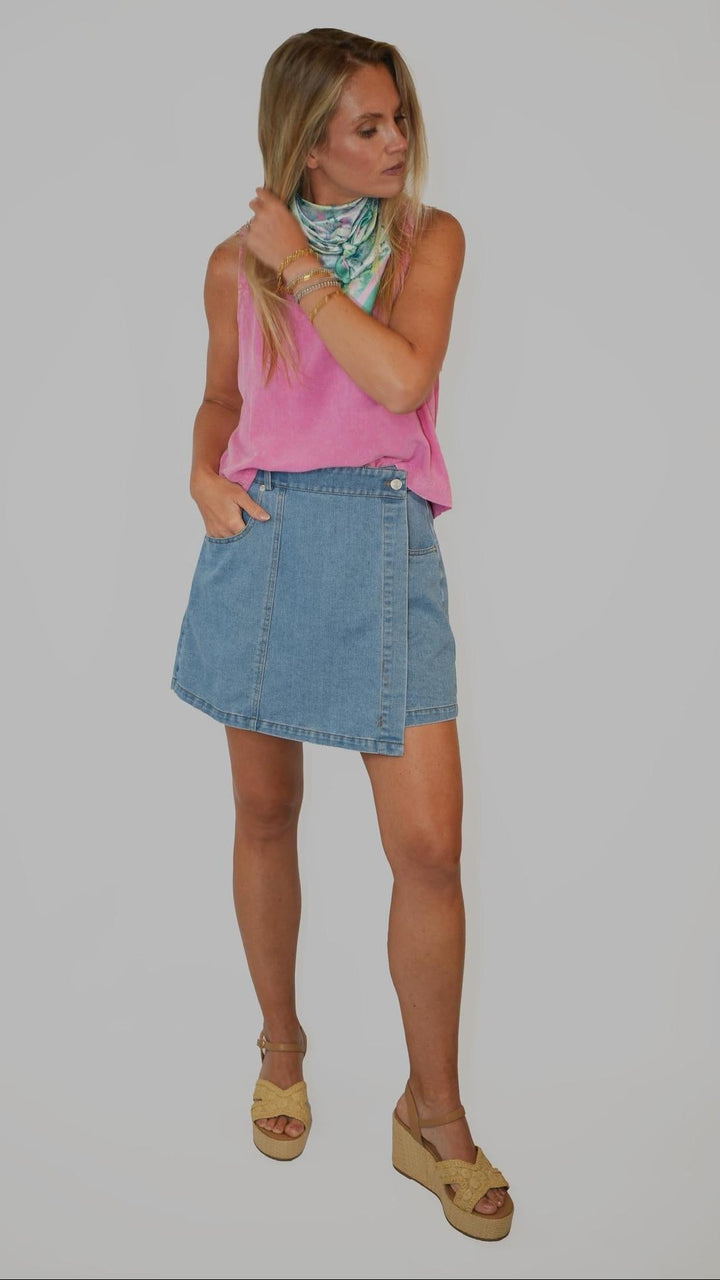 Lt Denim Jean Skort